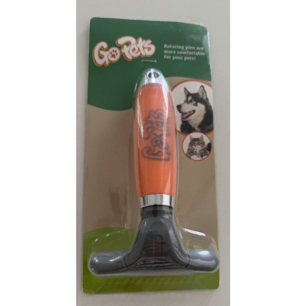 Double Row Dematting Rake Undercoat Deshedding Tool for Dogs & Cats